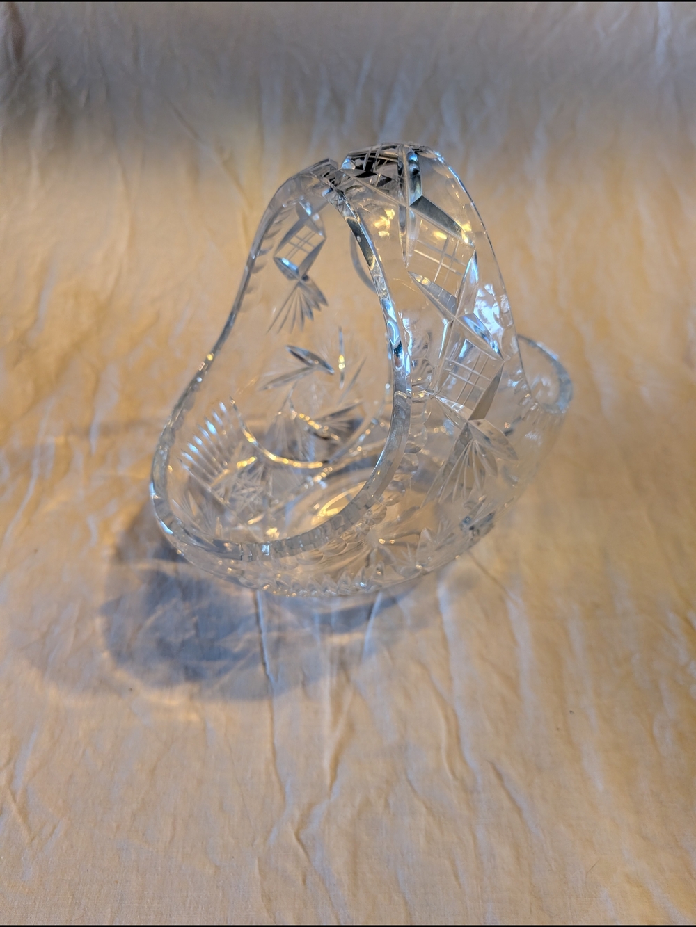 2/60$ Vintage Clear Cut Crystal Basket